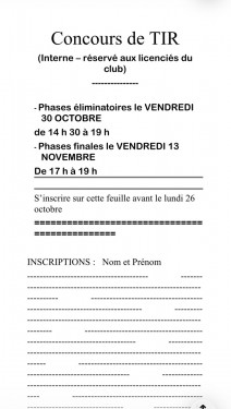 Concours Tir de précision