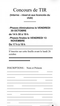 Concours Tir de précision